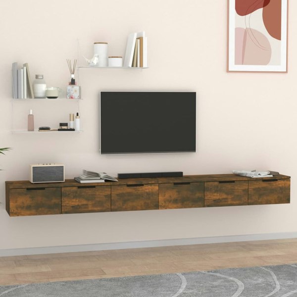Berkfield Wall Cabinets 2 pcs Smoked Oak 102x30x20 cm Engineered Wood