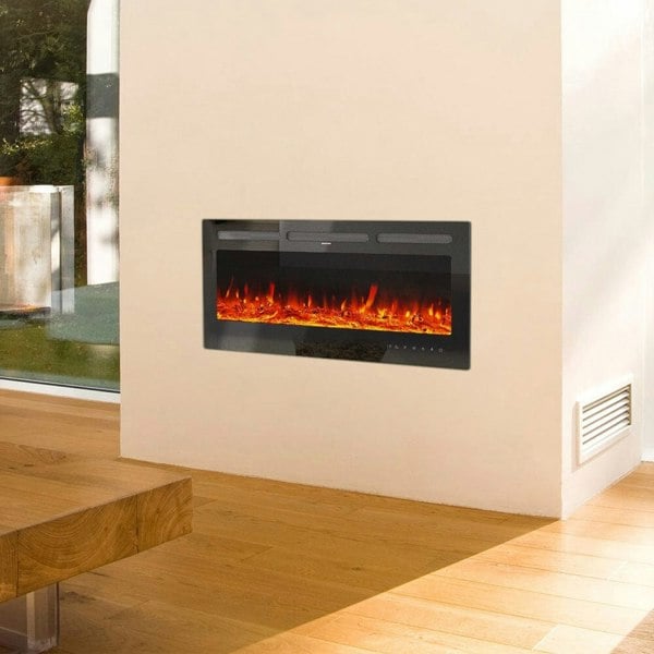 40 Inch Inset Fireplaces Real Flame Wall-Mounted Electric Fireplace 5120 BTU Wall Mounted Fireplaces Living and Home