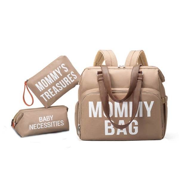 Anymom Mommy Baby Changing Bags Khaki 3 pcs Set Nappy Backpack