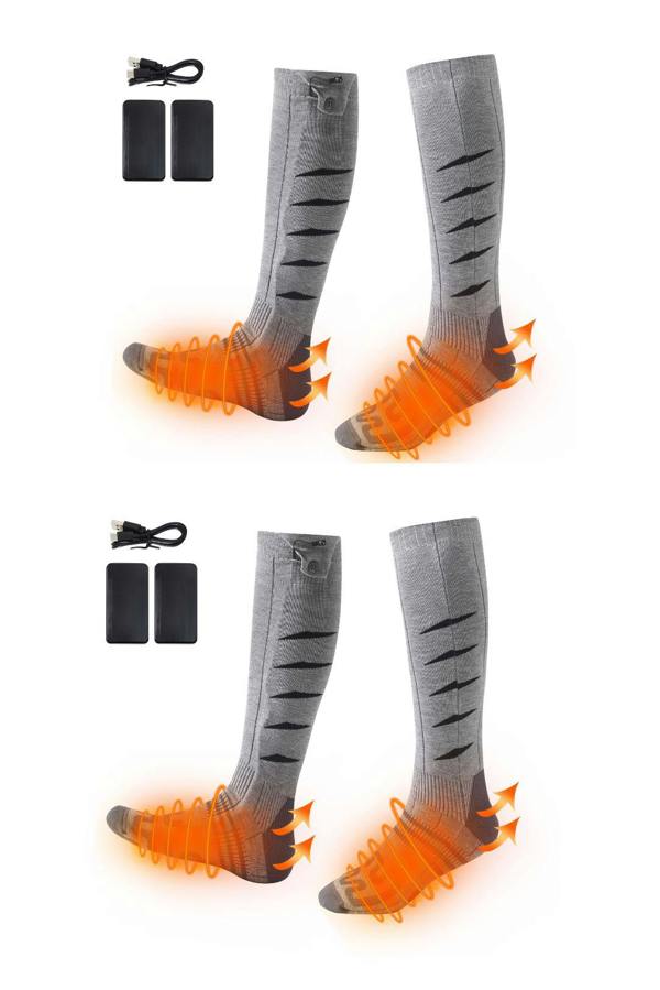 Ezysleep Rechargeable Heated Socks - Silver