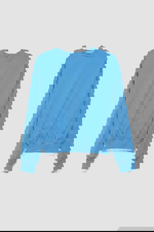 ENORSIA Ribbed Hem Cropped Sweatshirt