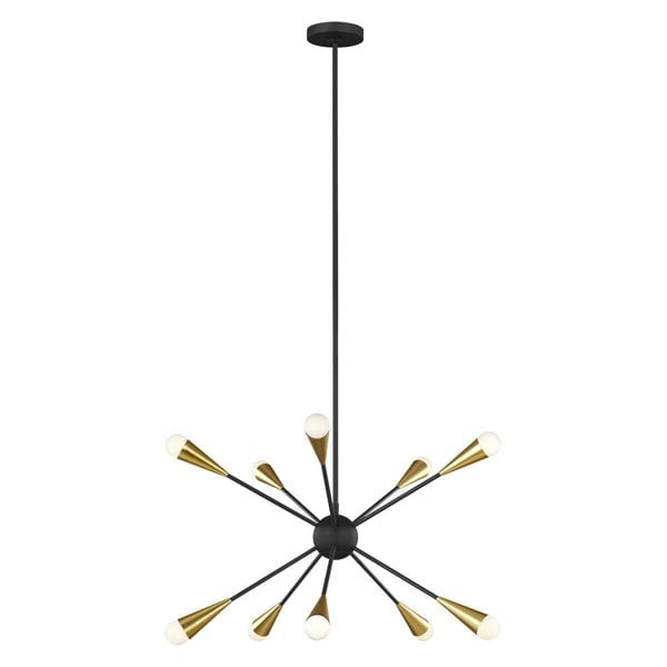 10 Bulb Chandelier Hanging Pendant LIght Midnight Black LED G9 3.5W Bulb Loops
