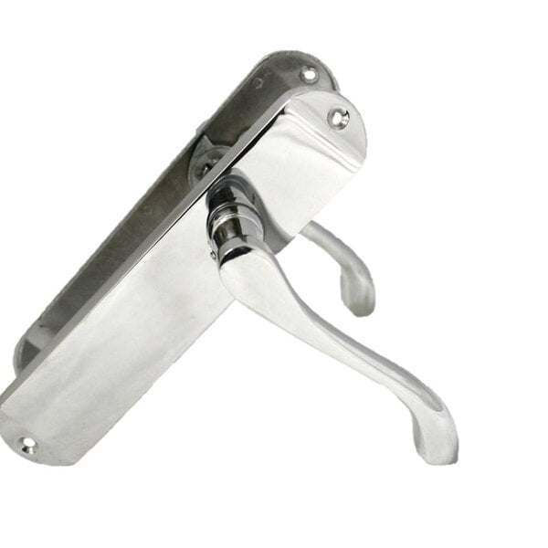 EDH Door Hardware Door Handles Cadenza Chrome Scroll on Backplate, Latch, Lock & Bathroom Sets