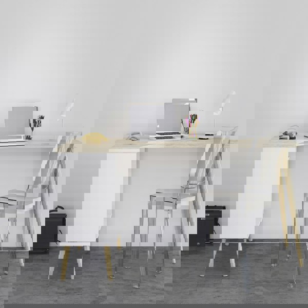 Furniture To Go Oslo Desk 2 Drawer in White and Oak