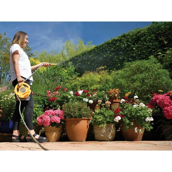 Hozelock Micro Hose Reel + 10m Of 7mm Hose - Multi Colour - 