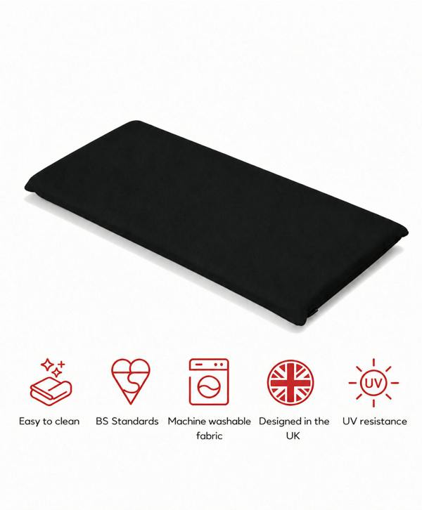 SP Range 2 Seater Bench Pad Cushion Black The Garden Furniture Shop