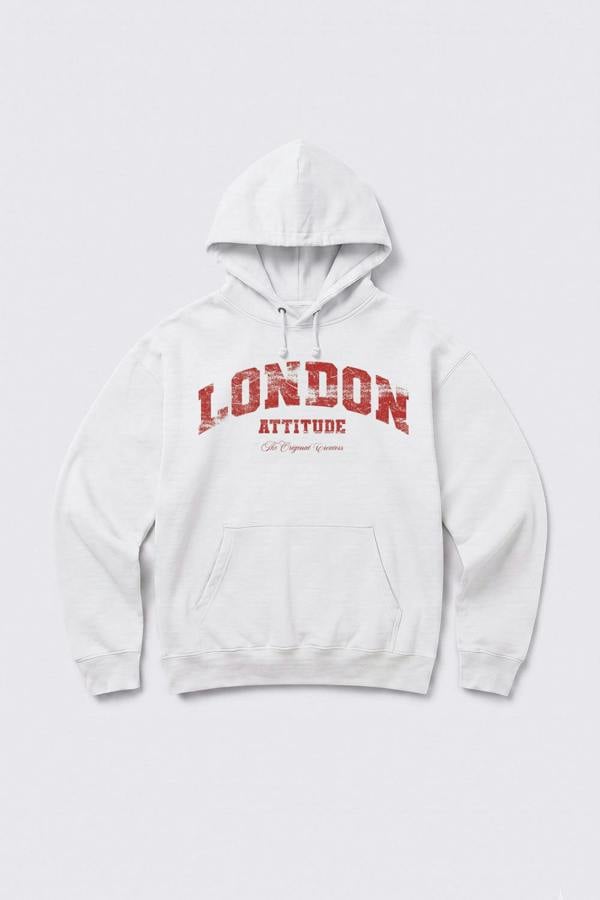 Relaxed Fit Collegiate Graphic Hoodie in Red