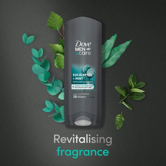 Dove Men+Care Eucalyptus + Mint 3-in-1 Hair, Face and Body Wash 3x250 ml