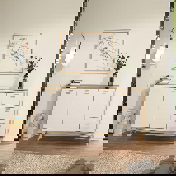 Furniture To Go Ikast Sideboard 2 Doors + 3 Drawers in Jackson Hickory and White