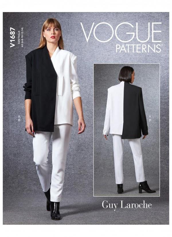 Vogue Sewing Pattern 1687, Jackets, Trousers, Suits for Women, A5 (6-8-10-12-14) - Advanced