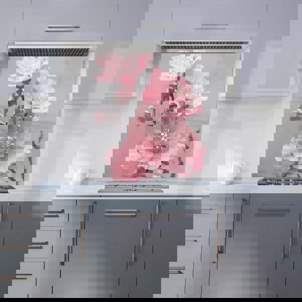 Warren Reed - Designer Delicate Pink Flowers Kitchen Splashback