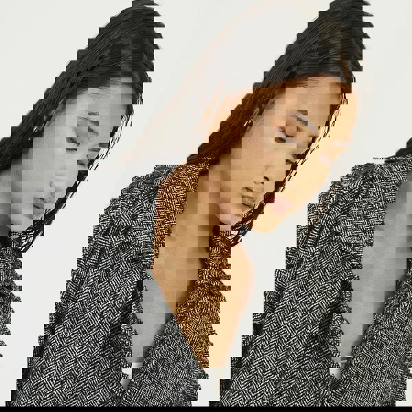 Brave Soul Black Faux Wool Double Breasted Jacket - Black Image 4