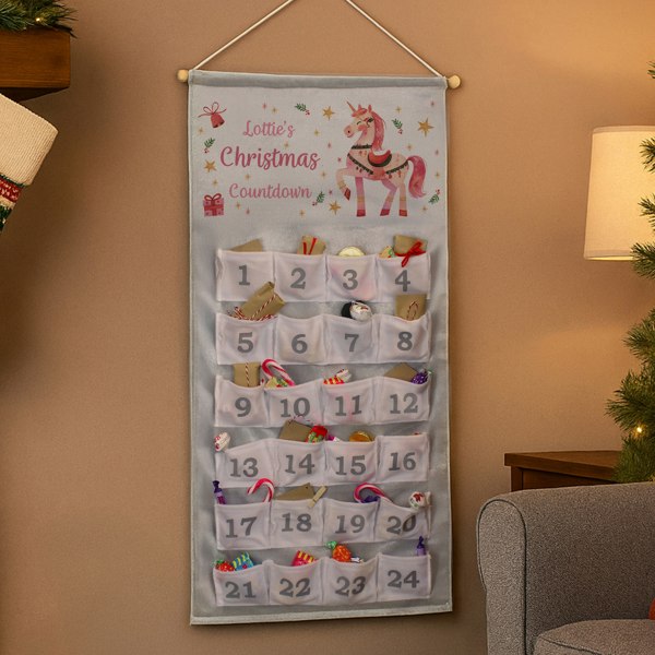 Personalised Memento Company Personalised Unicorn Christmas Advent Calendar