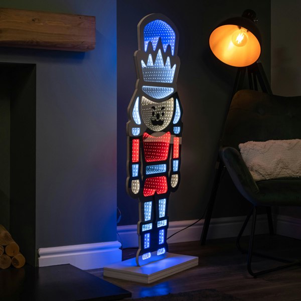 Samuel Alexander 4ft (1.2m) Tall Light up Christmas Nutcracker Infinity Decoration with LEDs