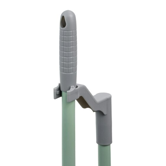 JVL Long Handle Dust Pan And Brush Set - Grey
