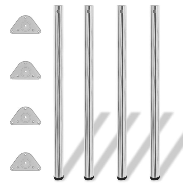 Berkfield 4 Height Adjustable Table Legs Chrome 1100 mm
