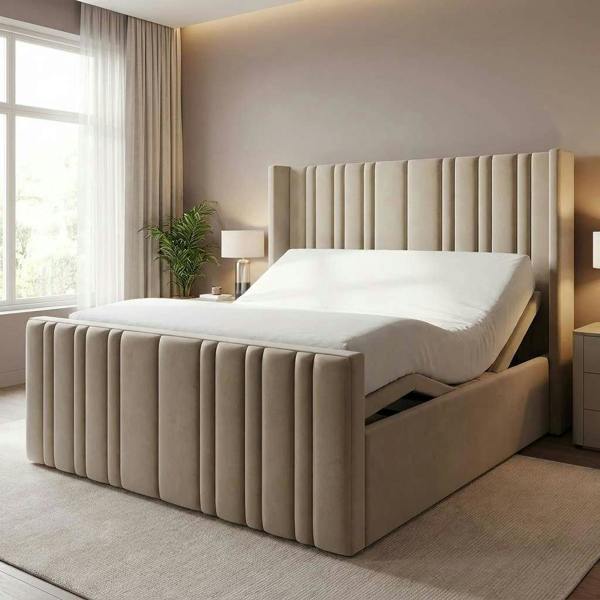 Paradise Beds Rest Line Pannel Electric Adjustable bed With Memory Mattress King