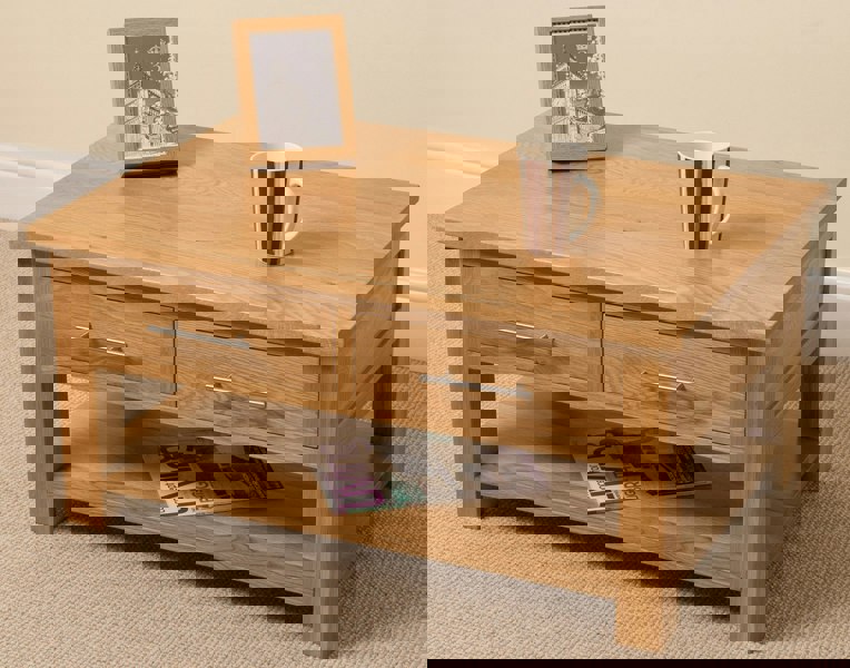 That's Furniture Oslo Solid Oak Coffee Table with 2 Drawers