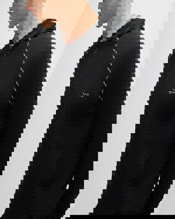 BOSS Orange Mix&Match Mens Stretch-Cotton Zip-Up Hoodie with Embroidered Logo - Black 001