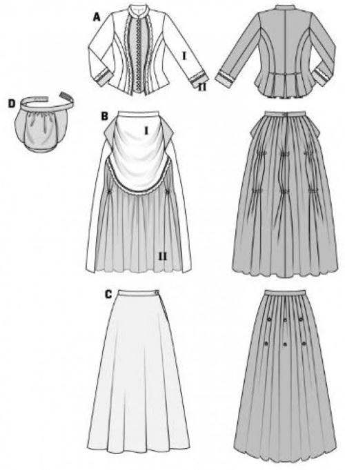 Burda Sewing Pattern 7880 Costumes and Vintage Style For Women, Sizes: 10-22 - Intermediate