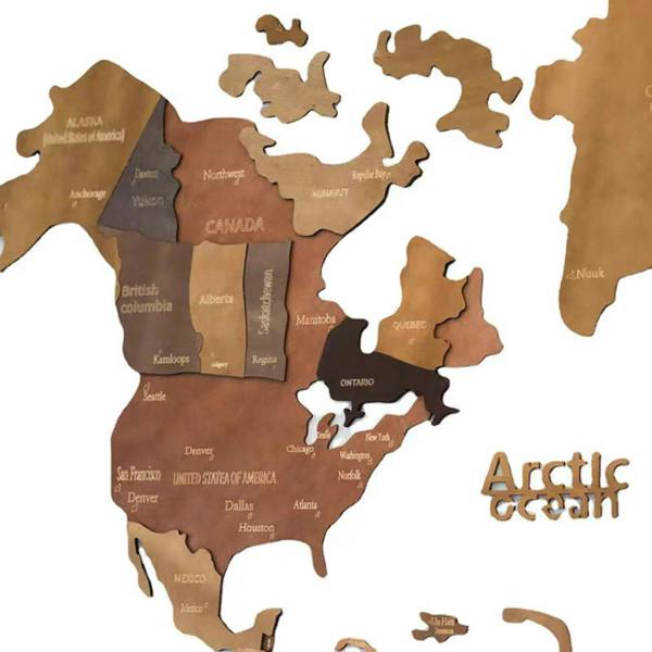 HYGRAD BUILT TO SURVIVE 3D Wooden World Map Wall Art – Vintage Rustic, 4 Sizes | HYGRAD®