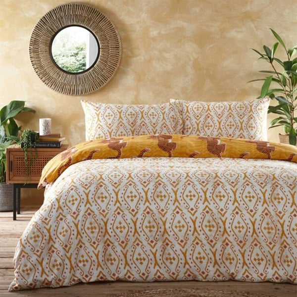 Furn Tibetan Tiger Duvet Cover Set - Mustard Yellow