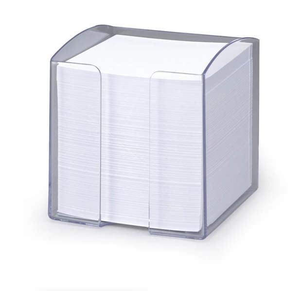 Durable TREND 800 Sheet Note Box Transparent Memo Pad | 6 Pack | Clear