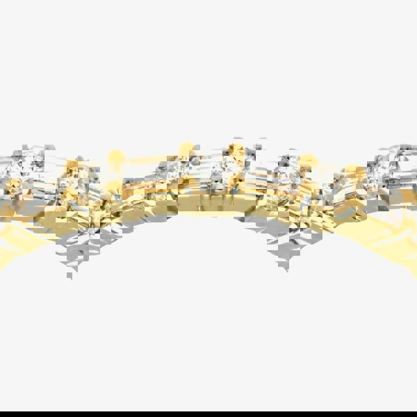 T. H. Baker 18ct Yellow Gold 0.45ct Baguette & Brilliant Cut Diamond Half Eternity Ring PR09207 18KY