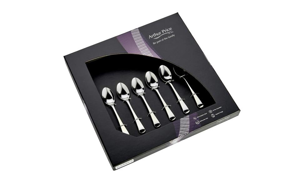 Arthur Price 'Georgian' Stainless Steel Gift Boxed Set of 6 Coffee Spoons