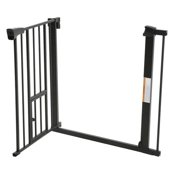 Pet Safety Gate Stair Pressure Fit with Lockable Cat Flap Pet Gates Living and Home