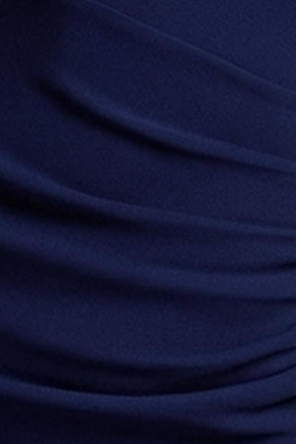 Off The Shoulder Maxi Dress With Split - Navy Blue DR1878