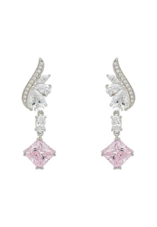 Latelita Angel Wing Morganite Drop Earrings Silver