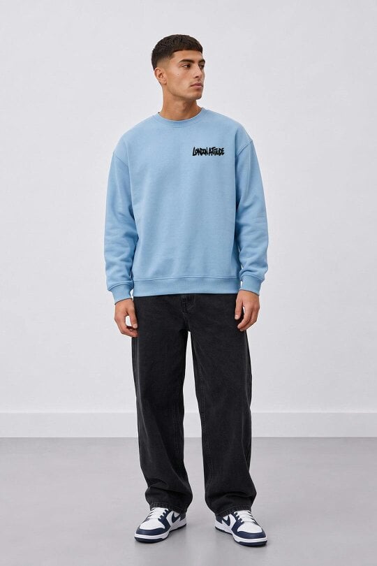 London Attitude Oversized City Graffiti Graphic Sweatshirt