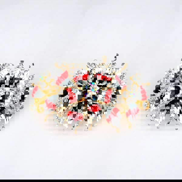 flower hair clip vintage inspired in enamel