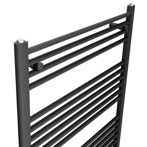 400mm-x-1200mm-Straight-Black-Heated-Bathroom-Towel-Rail-Radiator-For-Central-Heating-UK-19mm-Tube