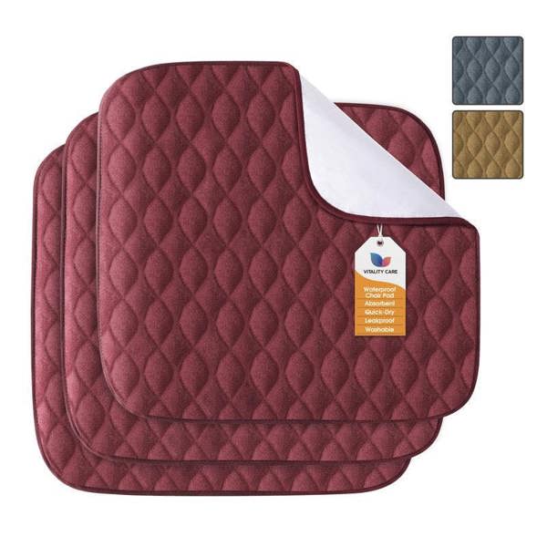 Vitality Care Absorbent Washable Incontinence Chair Pad Non-Slip Waterproof Seat Protector Pad