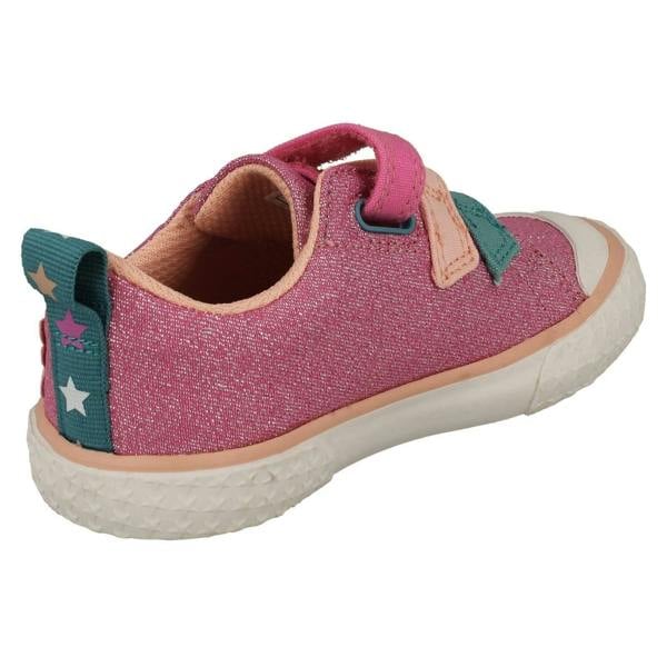 Clarks Childrens Clarks Animal Detailed Hook & Loop Canvas Shoes Foxing Play