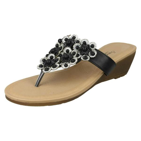 Savannah Ladies Savannah Mid Wedge Toepost Sandals