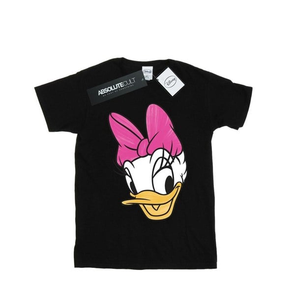 Disney Womens/Ladies Daisy Duck Head Painted Cotton Boyfriend T-Shirt - Black