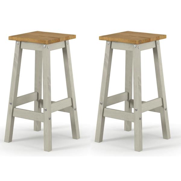 Core Products Pair of Corona Live-Edge High Breakfast Stools, Set of 2