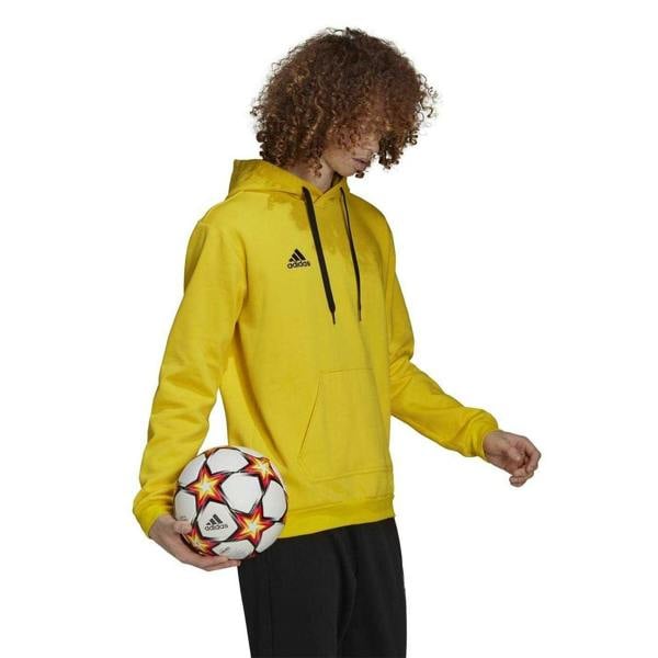 Adidas Mens Entrada 22 Cotton Blend Pullover Hoodie - Yellow/Black - 