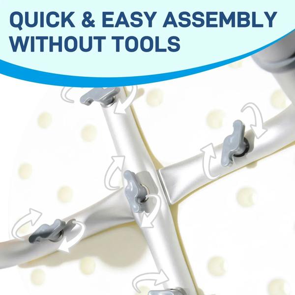 Height-adjustable bath stool joint with quick-adjust mechanism on the aluminum frame