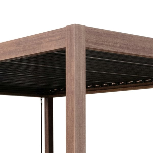 Jardi Wood Effect Aluminium Pergola 4m x 3m