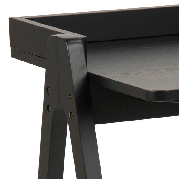 Wyld Haus Fukuoka Black Rubber Wood Compact Office Desk