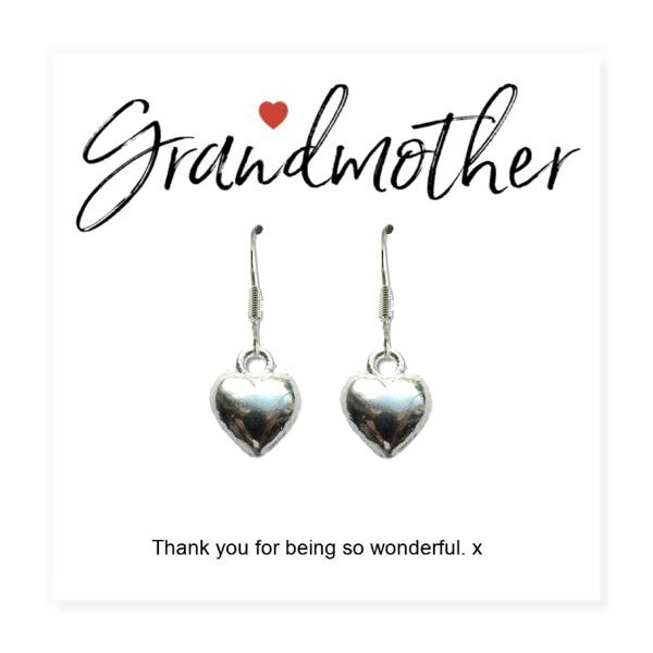 Aye Do Gifts Grandmother Message Gift Card with Heart Earrings