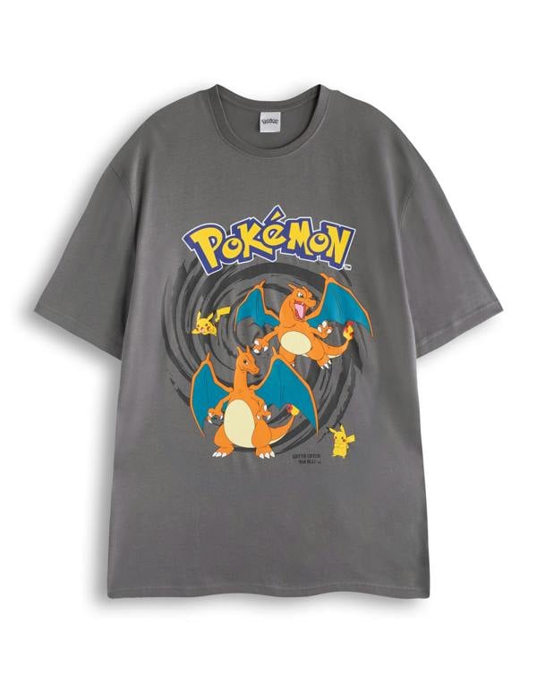 Pokemon Mens Multicoloured Pikachu & Charizard Short Sleeve Long Leg Pyjama Set