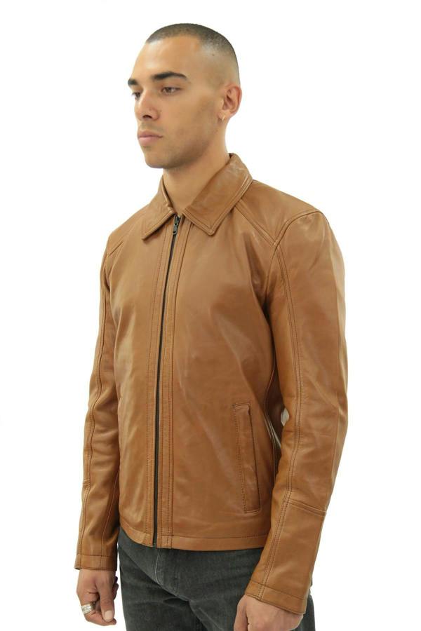 Infinity Leather Mens Smart Classic Harrington Leather Jacket-New York