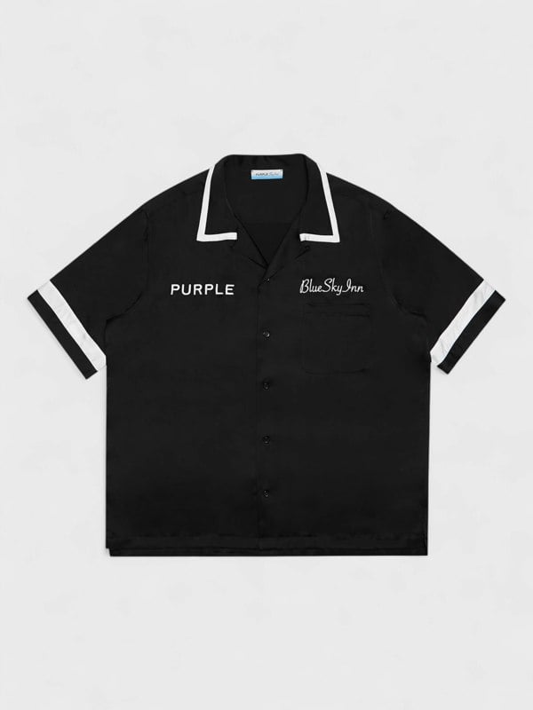  Purple Brand Waiter Embroidered Shirt Black
