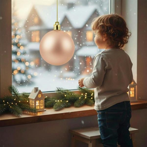 25cm Matte Champagne Christmas Bauble for Elegant Festive Tree and Home Decoration image 9