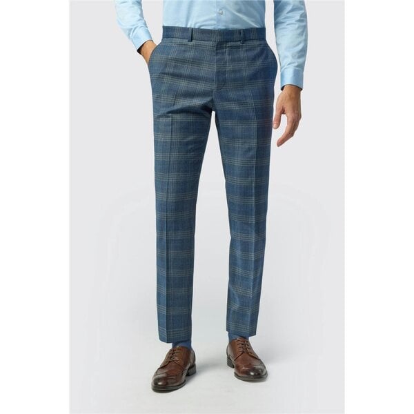 Ted Baker Slim Fit Airforce Sage Check Trousers